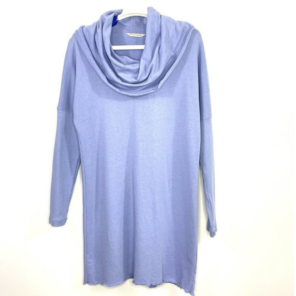 Soft Surroundings Womens Tunic Sweater Cowl Neck French Terry Purple Size PXS